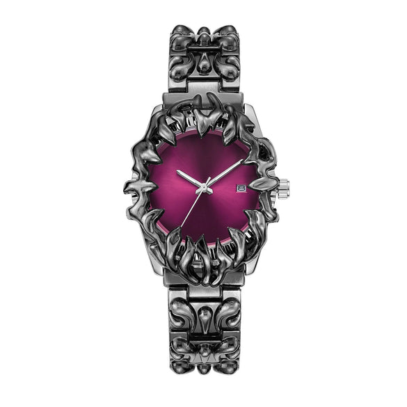Wholesale Men's Vintage Waterproof Watch Irregular Claw Style Alabaster Alloy Case Mineral Reinforced Glass Mirror Stainless Steel Buckle