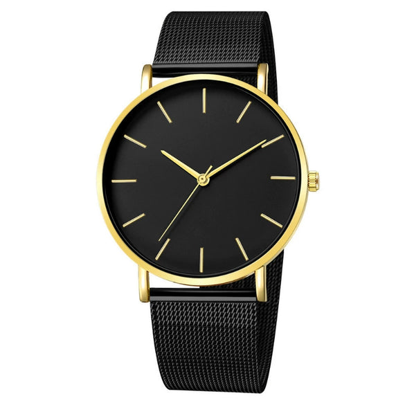 Wholesale Men's Watch Alloy Case Stainless Steel Strap Round Dial Quartz Watch Simple Fashion
