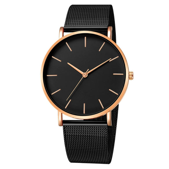 Wholesale Men's Watch Alloy Case Stainless Steel Strap Round Dial Quartz Watch Simple Fashion