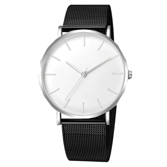 Wholesale Men's Watch Alloy Case Stainless Steel Strap Round Dial Quartz Watch Simple Fashion