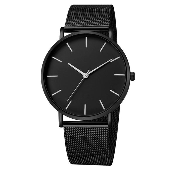 Wholesale Men's Watch Alloy Case Stainless Steel Strap Round Dial Quartz Watch Simple Fashion