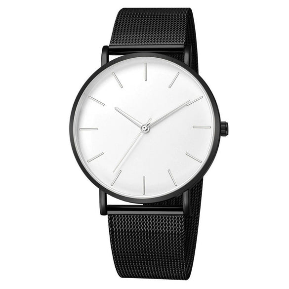 Wholesale Men's Watch Alloy Case Stainless Steel Strap Round Dial Quartz Watch Simple Fashion