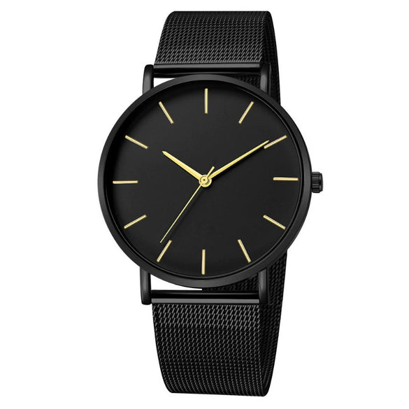 Wholesale Men's Watch Alloy Case Stainless Steel Strap Round Dial Quartz Watch Simple Fashion