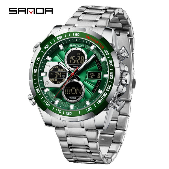 Wholesale Men's Watch Zinc Alloy Round Dial Waterproof Multifunctional Sporty Fashion Light Luxury Style