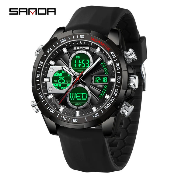 Wholesale Men's Watch Zinc Alloy Round Dial Waterproof Multifunctional Sporty Fashion Light Luxury Style