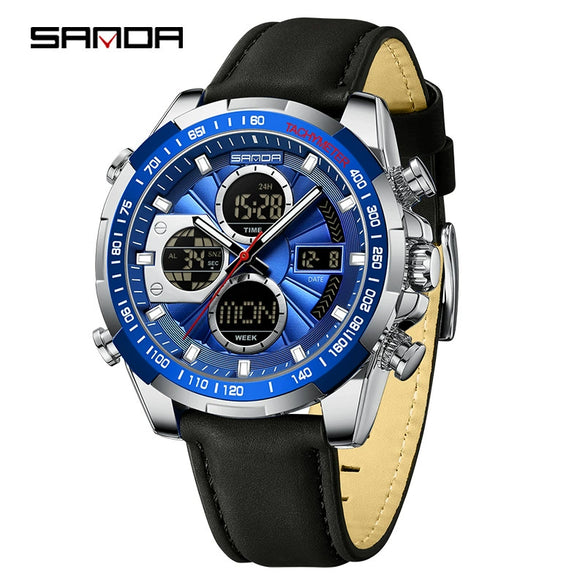 Wholesale Men's Watch Zinc Alloy Round Dial Waterproof Multifunctional Sporty Fashion Light Luxury Style