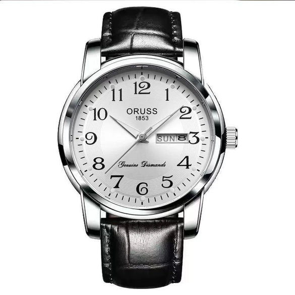 Wholesale Men's Waterproof Fashionable Watch Alloy Case Pu Strap Round Dial