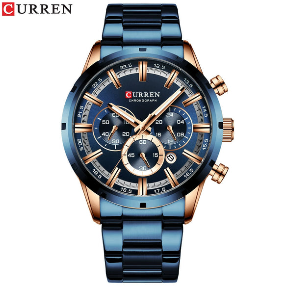 Wholesale Men's Waterproof Quartz Business Watch With Sixpin Calendar Stainless Steel Belt And Alloy Case Round Dial