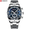 Wholesale Men's Waterproof Quartz Business Watch With Sixpin Calendar Stainless Steel Belt And Alloy Case Round Dial