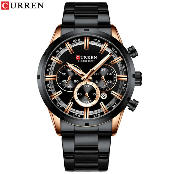 Wholesale Men's Waterproof Quartz Business Watch With Sixpin Calendar Stainless Steel Belt And Alloy Case Round Dial