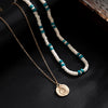 Wholesale Men's Wooden Bead Jewelry With Alloy Snail Pendant And Geometric Pattern Handmade Necklace