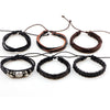 Wholesale Men's Woven Cowhide Bracelet Geometric Style Jewelry