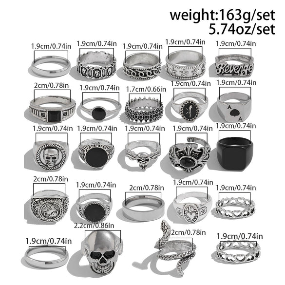 Wholesale Men's Zinc Alloy Geometric Skull Oil Drop Hiphop Niche Ring With Electroplating