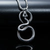 Wholesale Men's Zodiac Snake Pendant Necklace With Geometric Pattern Titanium Steel And Pearl Chain Dripping Oil Treatment
