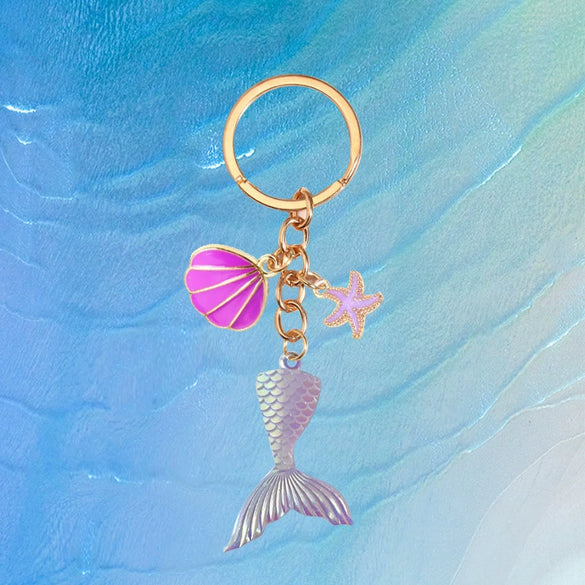 Wholesale Mermaid Fish Tail Keychain Pendant Zinc Alloy Cartoon Style