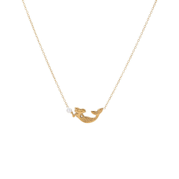 Wholesale Mermaid Stainless Steel Necklace 18K Gold Plated Geometric Design