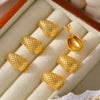 Wholesale Mesh Earrings Copper 18K Gold Plated Drop Shape Geometric Niche Style
