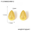 Wholesale Mesh Earrings Copper 18K Gold Plated Drop Shape Geometric Niche Style