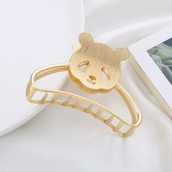 Wholesale Metal Alloy Casual Geometric Style Electroplated Large Shark Clip For Women