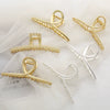Wholesale Metal Alloy Casual Geometric Style Electroplated Large Shark Clip For Women