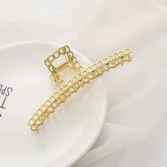 Wholesale Metal Alloy Casual Geometric Style Electroplated Large Shark Clip For Women