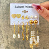 Wholesale Metal Alloy Circle Chain Earring Set With Love Pin And Butterfly Designs