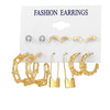 Wholesale Metal Alloy Circle Chain Earring Set With Love Pin And Butterfly Designs