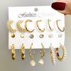 Wholesale Metal Alloy Circle Chain Earring Set With Love Pin And Butterfly Designs
