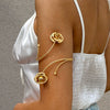 Wholesale Metal Alloy Flower Geometric Open Arm Bracelet Punk Style Niche For Women