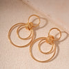 Wholesale Metal Alloy Flower Tassel Earrings With Electroplating Exaggerated And Fashionable For Women