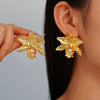 Wholesale Metal Alloy Flower Tassel Earrings With Electroplating Exaggerated And Fashionable For Women