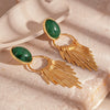Wholesale Metal Alloy Flower Tassel Earrings With Electroplating Exaggerated And Fashionable For Women