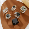 Wholesale Metal Alloy Geometric Skull Head Ring Set With Electroplating For Women