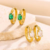 Wholesale Metal And Zircon Earrings Geometric Style Fivepointed Star Round Heartshaped Water Drop Electroplated For Women