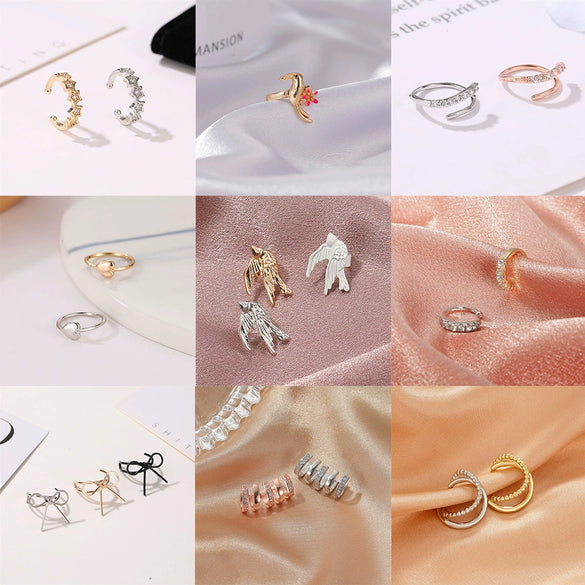 Wholesale Metal Animal Geometric Ear Clip With Electroplating For Women