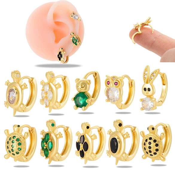 Wholesale Metal Animal Zodiac Electroplated Piercing Earrings For Women