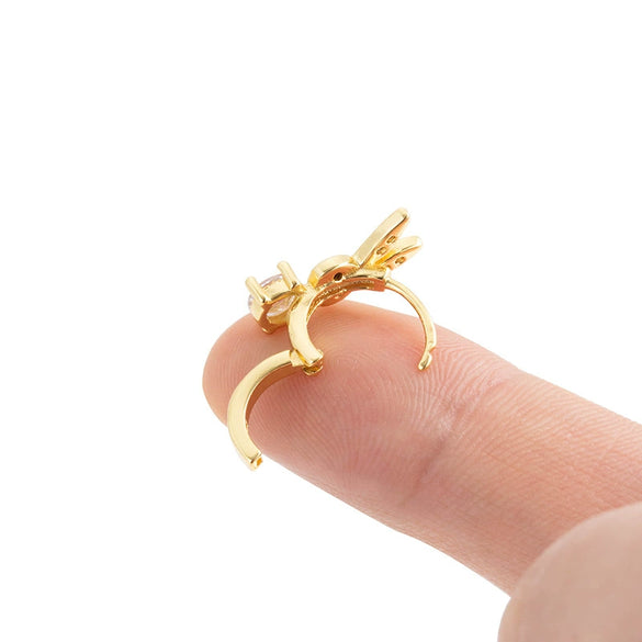 Wholesale Metal Animal Zodiac Electroplated Piercing Earrings For Women