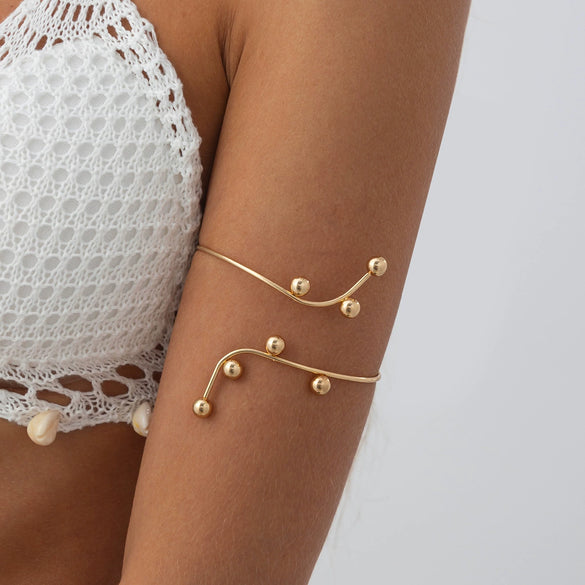 Wholesale Metal Arm Ring And Bracelet For Women Zinc Alloy Geometric Electroplated
