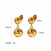 Wholesale Metal Ball Pendant Earrings Stainless Steel Geometric Light Luxury Style Electroplated For Women
