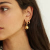 Wholesale Metal Ball Pendant Earrings Stainless Steel Geometric Light Luxury Style Electroplated For Women