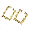 Wholesale Metal Bamboo Big Circle Geometric Hiphop Style Electroplated Unisex Earrings