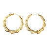 Wholesale Metal Bamboo Big Circle Geometric Hiphop Style Electroplated Unisex Earrings