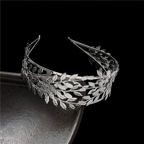 Wholesale Metal Baroque Leaf Hairband For Women Electroplated Hair Accessories