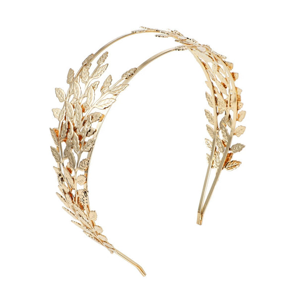 Wholesale Metal Baroque Leaf Hairband For Women Electroplated Hair Accessories