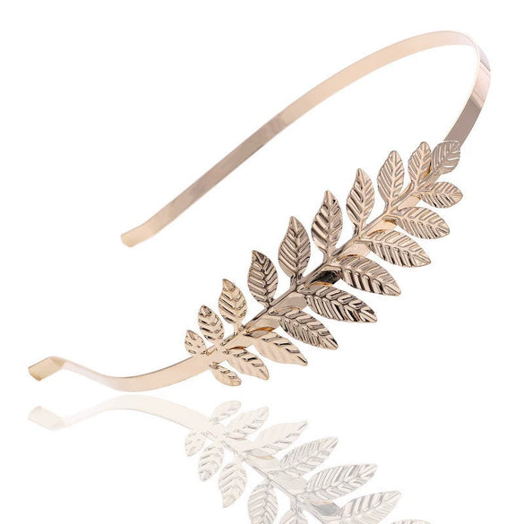 Wholesale Metal Baroque Style Gold Leaf Hairband And Hair Comb For Women As Hair Accessories
