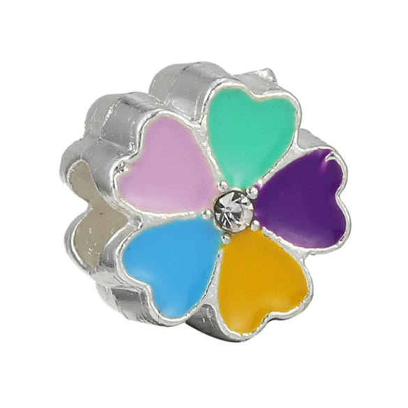 Wholesale Metal Beaded Bracelet With Diamond Love Pendant And Totem Pattern Electroplating Treatment