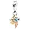 Wholesale Metal Beaded Bracelet With Hollow Love Shape And Rainbow Pendant Featuring Totem Pattern And Electroplating Treatment