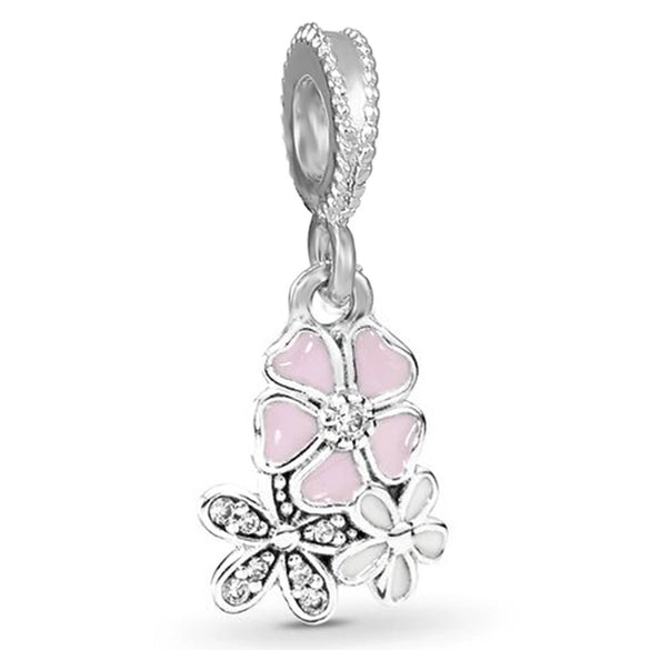 Wholesale Metal Beaded Bracelet With Pink Love Point Diamond Electroplated Totem Pattern Original Design