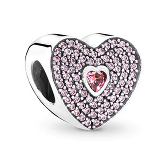 Wholesale Metal Beaded Bracelet With Pink Love Point Diamond Electroplated Totem Pattern Original Design