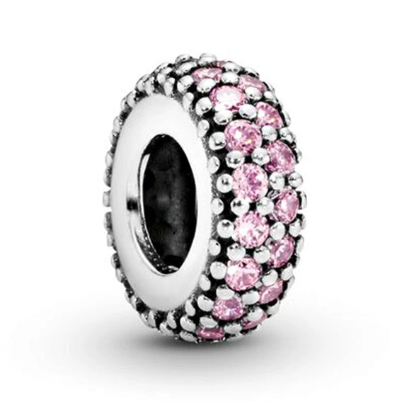 Wholesale Metal Beaded Bracelet With Pink Love Point Diamond Electroplated Totem Pattern Original Design